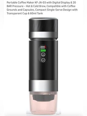 NIB Portable Espresso Machine Hot and Cold Brew